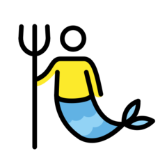 How emoji merman displayed on Openmoji