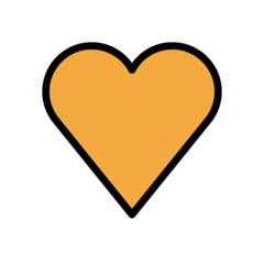 How emoji orange heart displayed on Openmoji