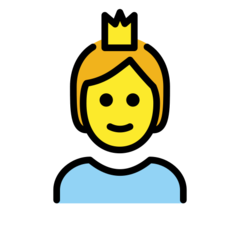 How emoji person with crown displayed on Openmoji