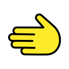 How emoji leftwards hand displayed on Openmoji