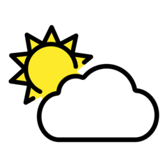 How emoji sun behind cloud displayed on Openmoji