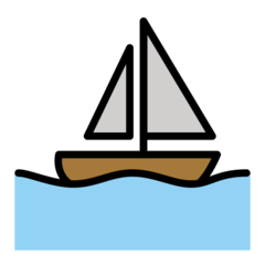 How emoji sailboat displayed on Openmoji