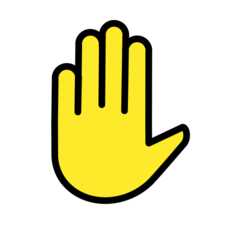 How emoji raised hand displayed on Openmoji