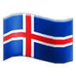 How emoji flag: Iceland displayed on Samsung