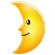 How emoji first quarter moon face displayed on Samsung