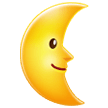 How emoji last quarter moon face displayed on Samsung