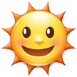 How emoji sun with face displayed on Samsung