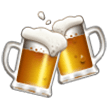 How emoji clinking beer mugs displayed on Samsung