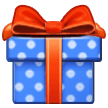 How emoji wrapped gift displayed on Samsung