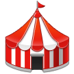 How emoji circus tent displayed on Samsung