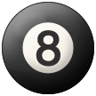 How emoji pool 8 ball displayed on Samsung