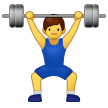 How emoji man lifting weights displayed on Samsung