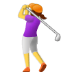 How emoji woman golfing displayed on Samsung