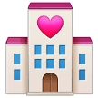 How emoji love hotel displayed on Samsung