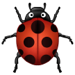 How emoji lady beetle displayed on Samsung