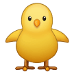 How emoji front-facing baby chick displayed on Samsung