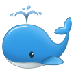 How emoji spouting whale displayed on Samsung