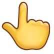 How emoji backhand index pointing up displayed on Samsung