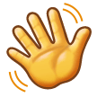 How emoji waving hand displayed on Samsung