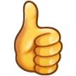 How emoji thumbs up displayed on Samsung