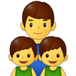 How emoji family: man, boy, boy displayed on Samsung