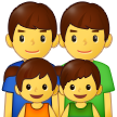 How emoji family: man, man, girl, boy displayed on Samsung