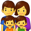 How emoji family: man, woman, girl, boy displayed on Samsung