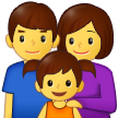 How emoji family: man, woman, girl displayed on Samsung