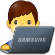 How emoji man technologist displayed on Samsung