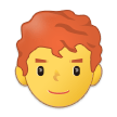 How emoji man: red hair displayed on Samsung