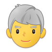 How emoji man: white hair displayed on Samsung