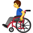 How emoji man in manual wheelchair displayed on Samsung