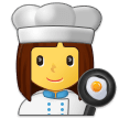 How emoji woman cook displayed on Samsung