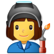 How emoji woman factory worker displayed on Samsung