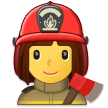 How emoji woman firefighter displayed on Samsung