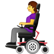 How emoji woman in motorized wheelchair displayed on Samsung