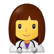 How emoji woman health worker displayed on Samsung