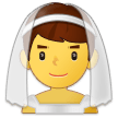 How emoji man with veil displayed on Samsung