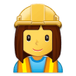 How emoji woman construction worker displayed on Samsung