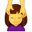 How emoji woman getting massage displayed on Samsung