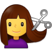 How emoji woman getting haircut displayed on Samsung