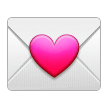 How emoji love letter displayed on Samsung