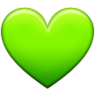 How emoji green heart displayed on Samsung