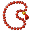 How emoji prayer beads displayed on Samsung