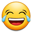 How emoji face with tears of joy displayed on Samsung