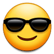 How emoji smiling face with sunglasses displayed on Samsung