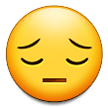 How emoji pensive face displayed on Samsung