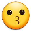 How emoji kissing face displayed on Samsung