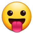 How emoji face with tongue displayed on Samsung