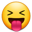 How emoji squinting face with tongue displayed on Samsung